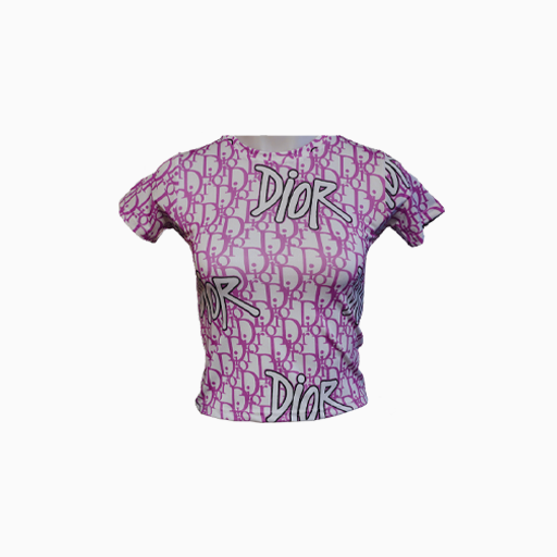 Christian Dior Children Summer T-shirt White with Pink