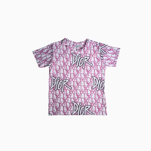 Christian Dior Children Summer T-shirt White with Pink
