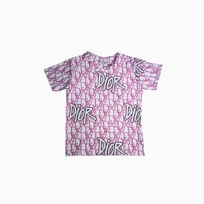 Christian Dior Children Summer T-shirt White with Pink