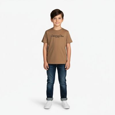 Children Summer T-shirt Brown
