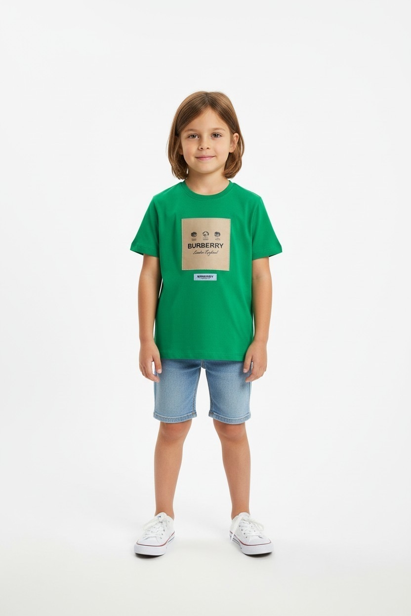 Children Summer T-shirt for Boy Green