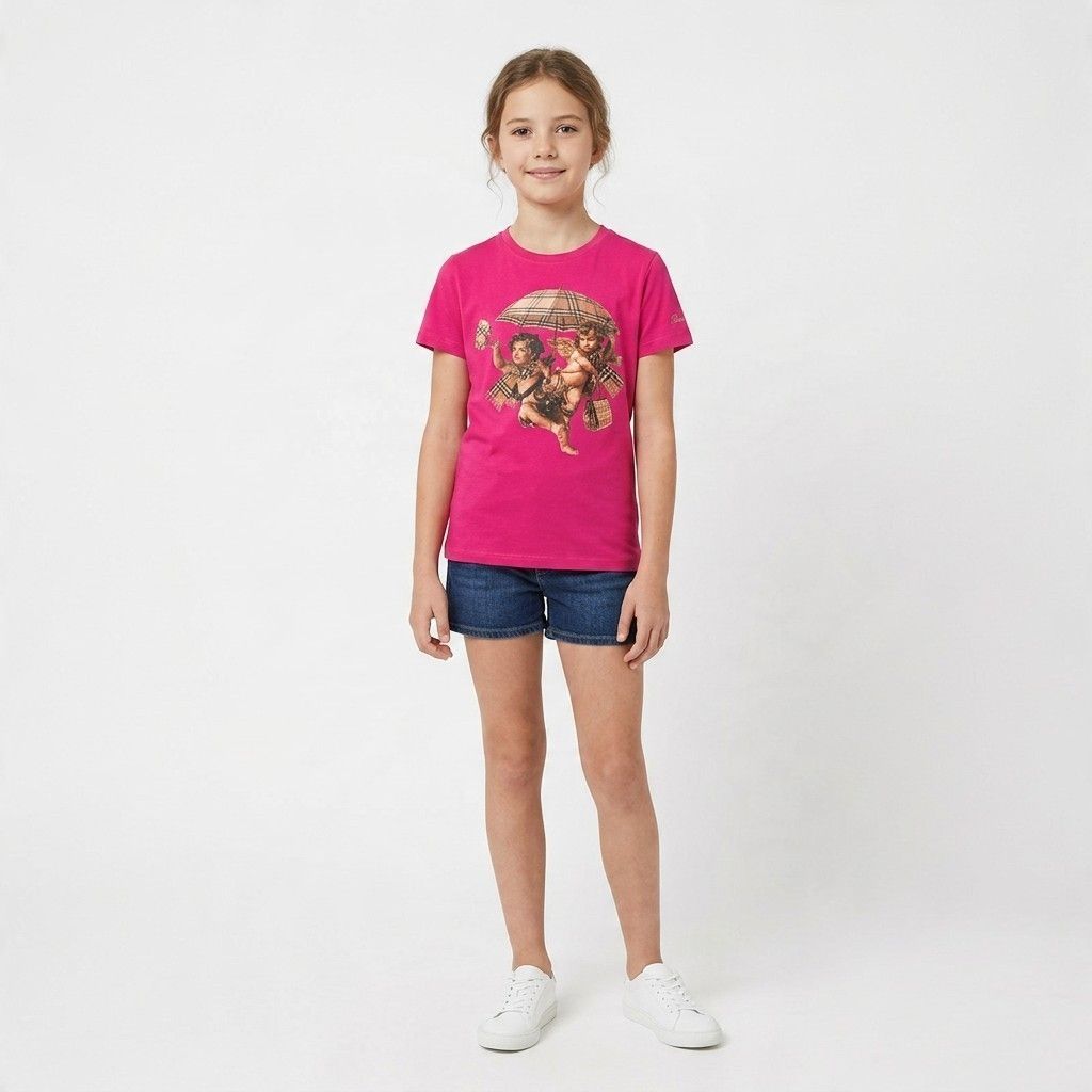 Regular Fit Children Summer T-shirt Pink