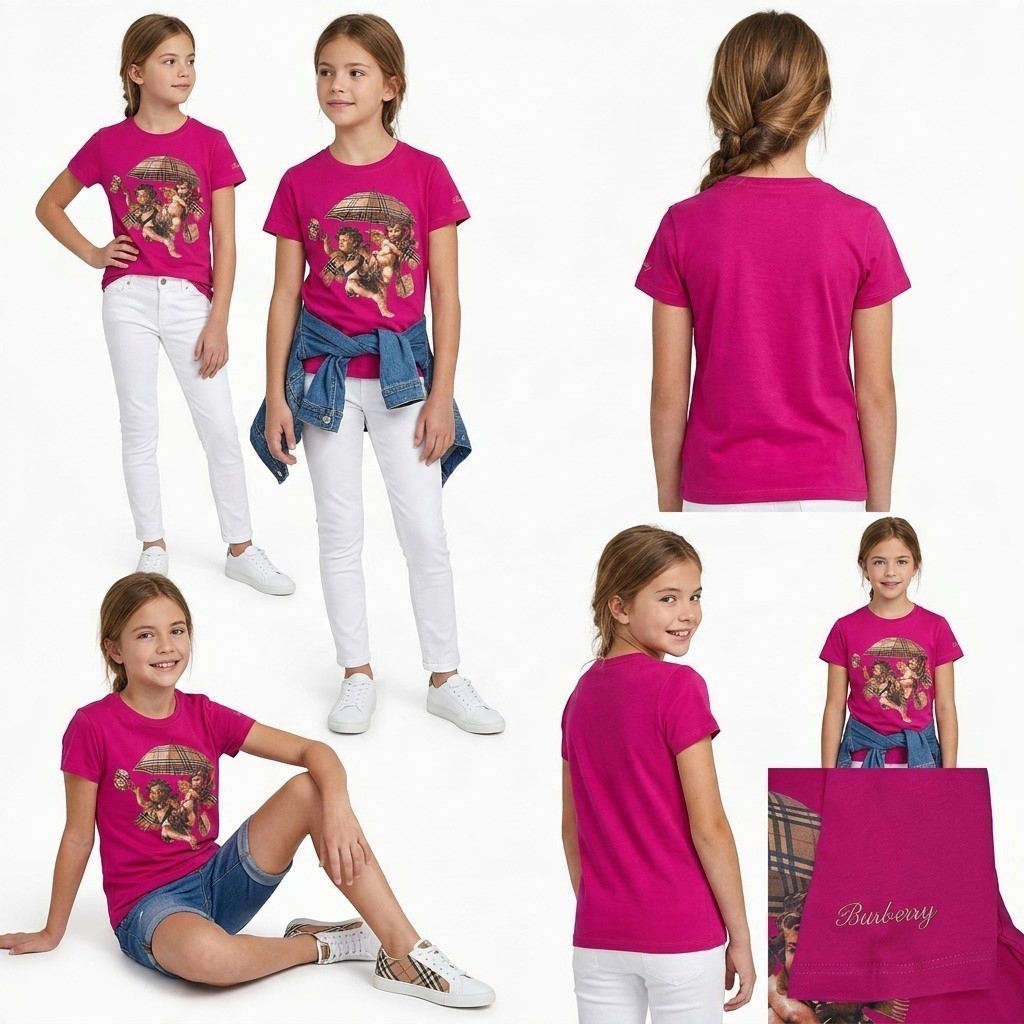 Regular Fit Children Summer T-shirt Pink