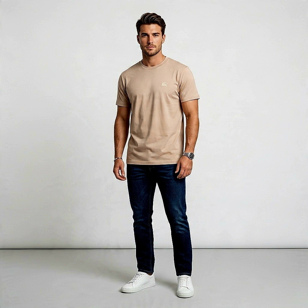 Men Summer T-shirt Latte