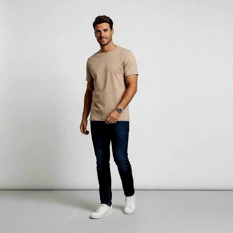 Men Summer T-shirt Latte