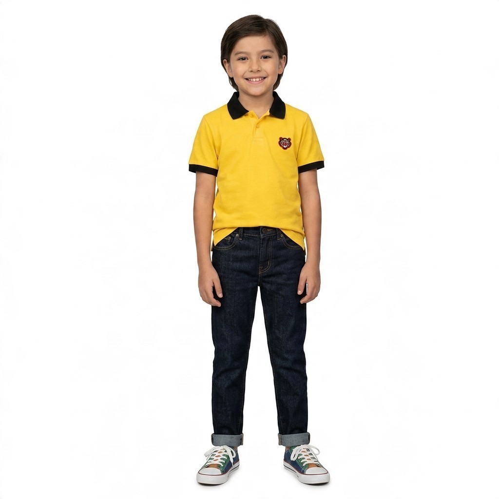 Children Summer Polo T-shirt Yellow