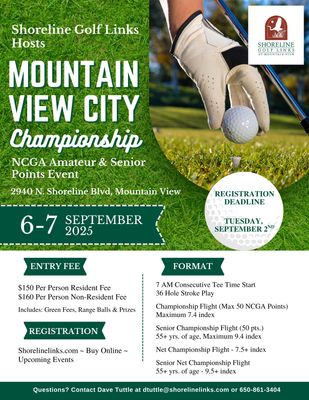 Mountain View City Championship: NCGA Amateur &amp; Senior Points Event