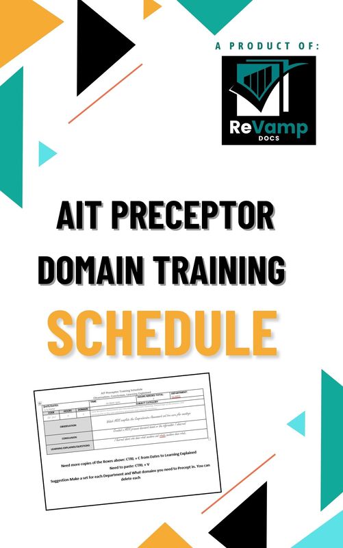 AIT Preceptor Domain Training Schedule-editable