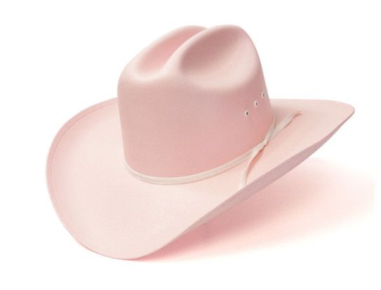 PINK STRAW WESTERN CATTLEMAN HAT