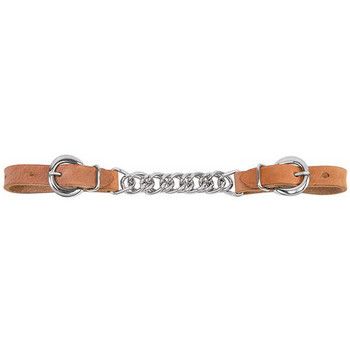 WEAVER HARNESS LEATHER 4-1/2&quot; SINGLE FLAT LINK CHAIN CURB STRAP