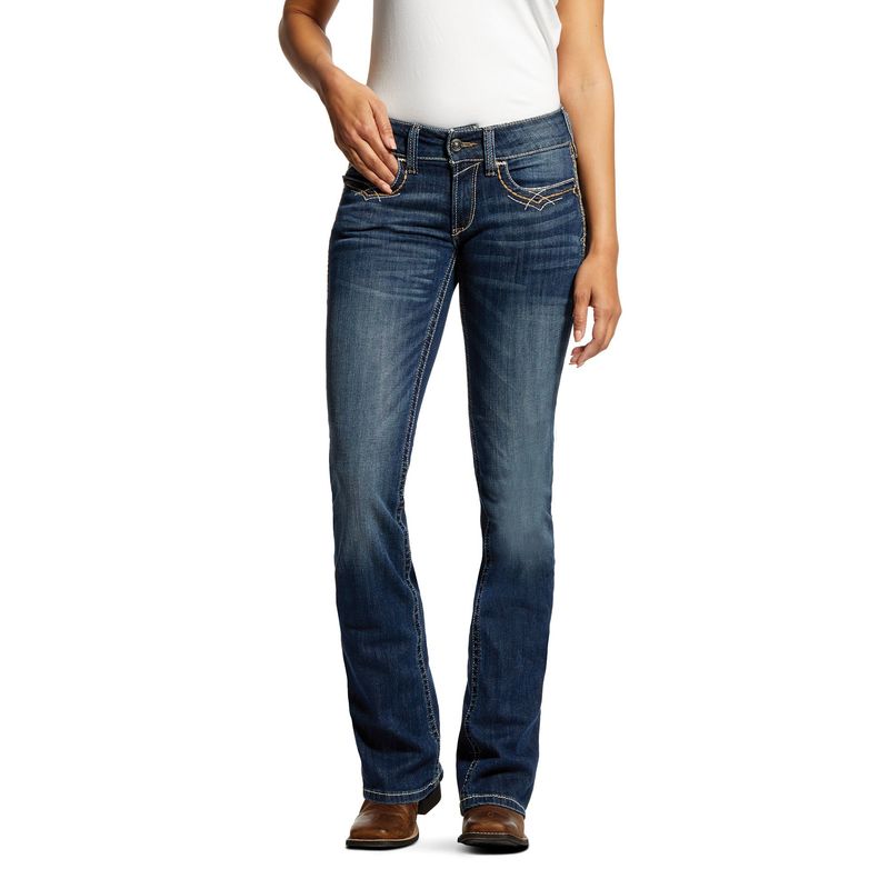 ARIAT ENTWINED MID RISE BOOTCUT JEAN FESTIVAL BLUE