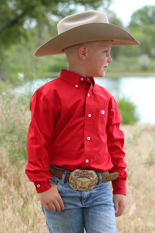 CINCH SOLID BUTTON-DOWN WESTERN SHIRT