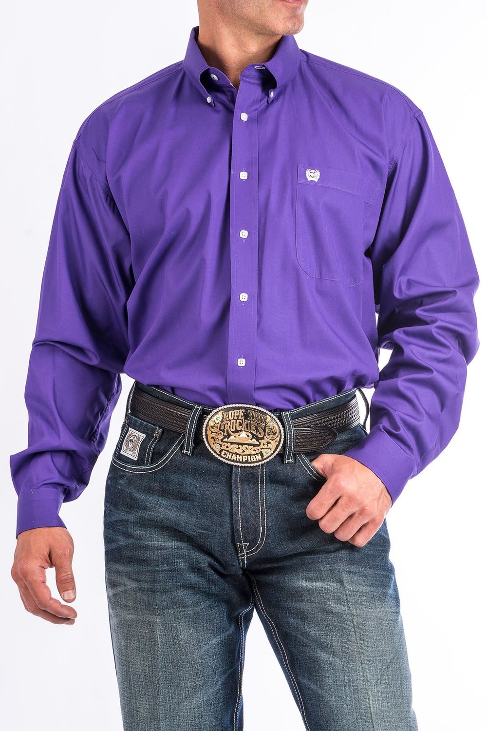 CINCH MEN&#39;S SOLID PURPLE BUTTON-DOWN