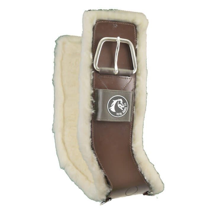 Shoulder Relief cinch brown leather white fleece