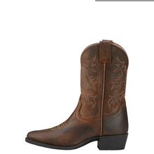 ARIAT KID&#39;S HERITAGE DISTRESSED BROWN WESTERN BOOTS