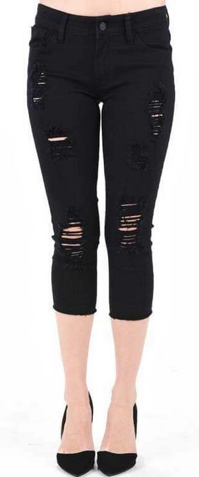  KANCAN MID-RISE CAPRI BLACK