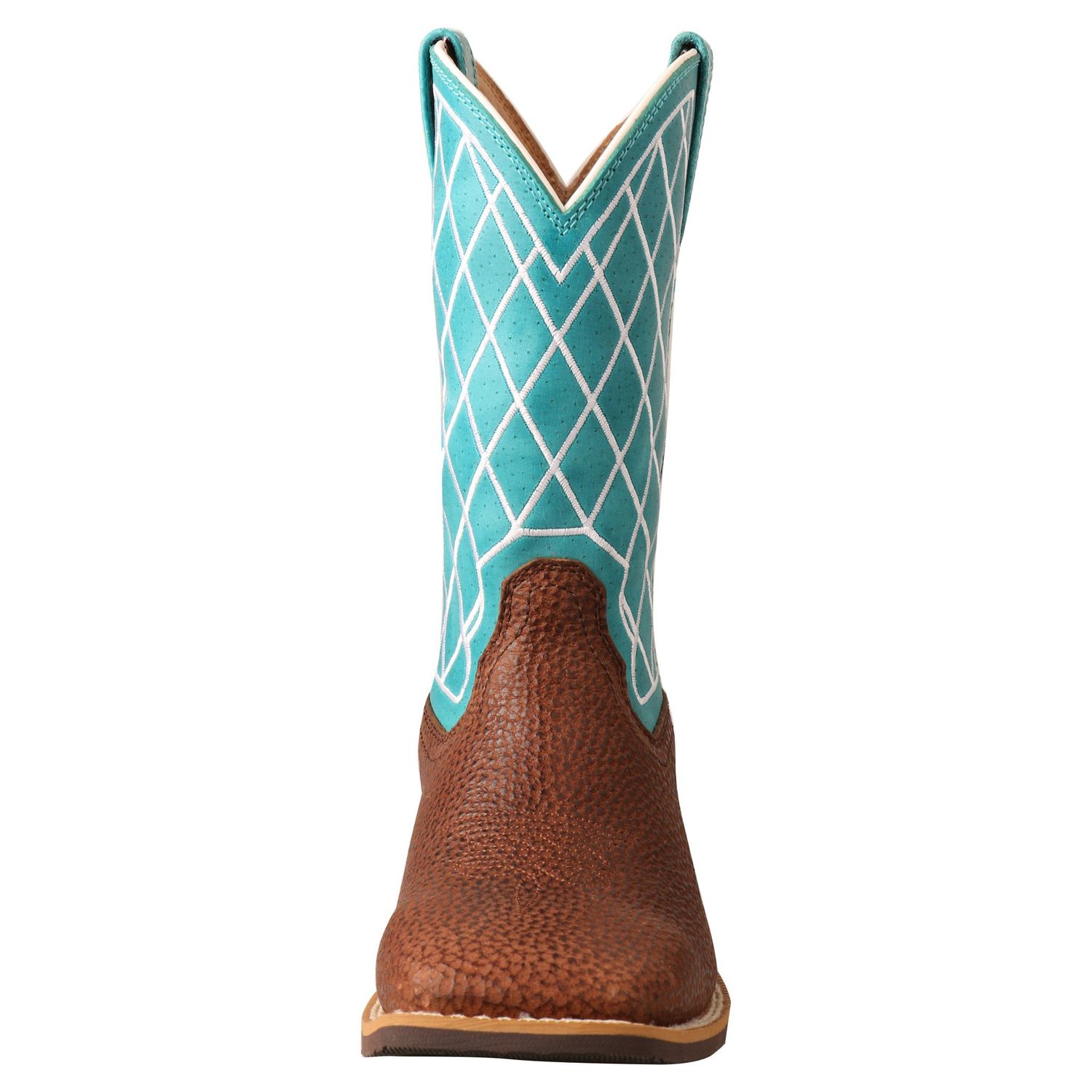 TWISTED X TOP HAND DISTRESSED SADDLE &amp; TEAL WESTERN BOOTS