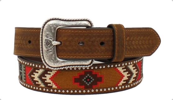 ARIAT RED/GREEN EMBROIDERED BELT