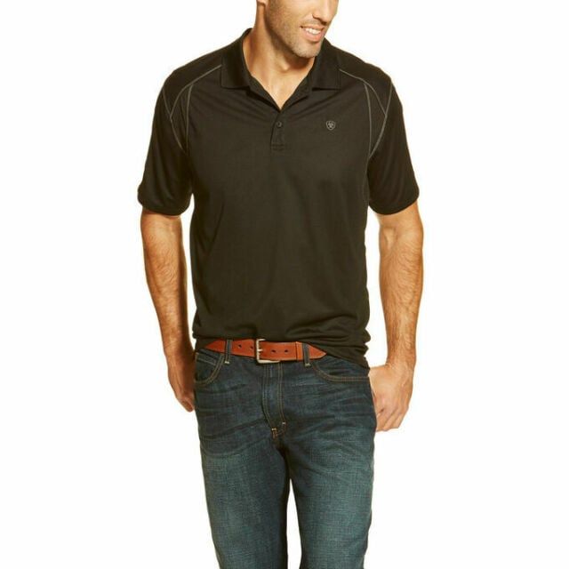 10014555 MENS AC SS POLO BLACK