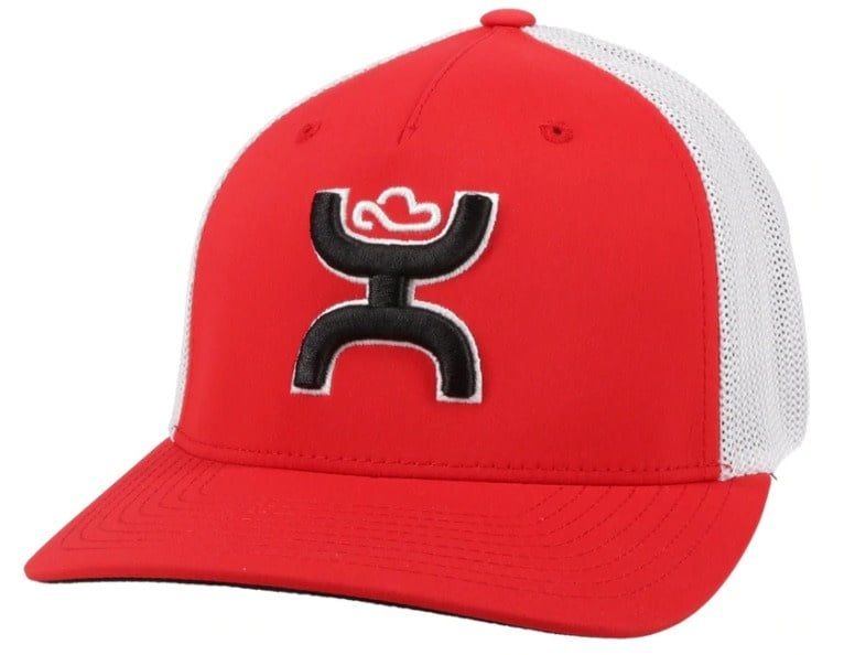&quot;COACH&quot; RED/WHT 5P FLEXFIT W/BLK/WHT LOGO