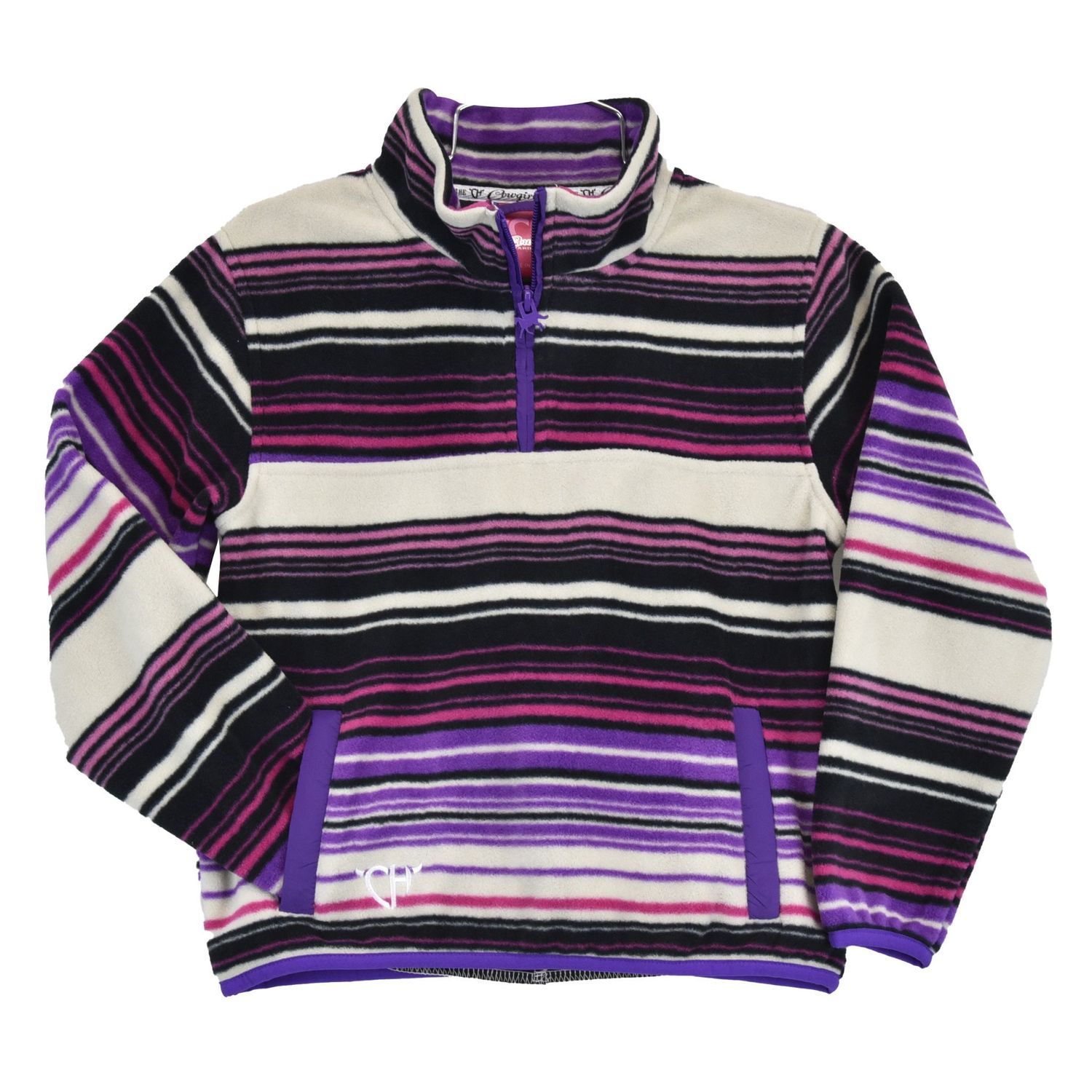 473348-190 COWGIRL HARDWARE YOUTH POLAR FLEECE SERAPE CADET PURPLE