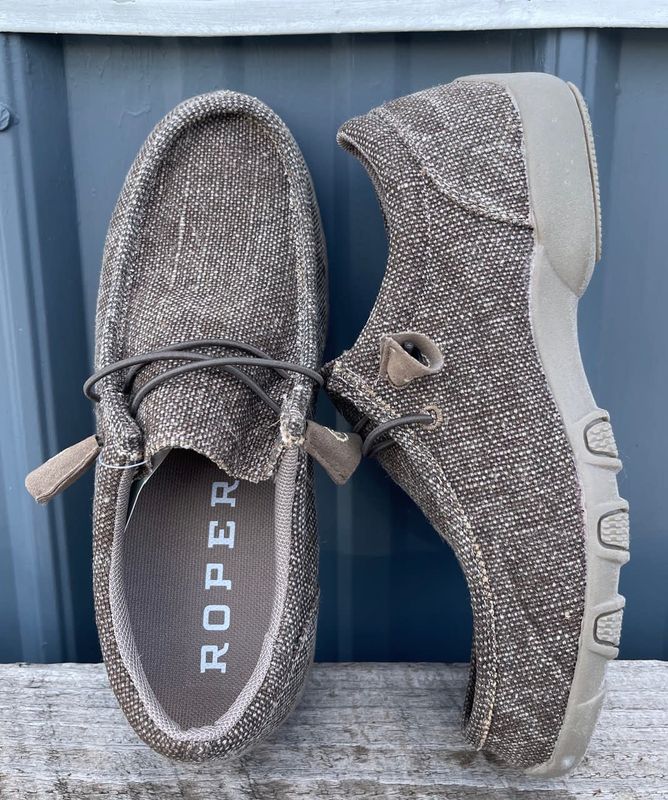 WMNS LACE MOC BROWN CANVAS FABRIC