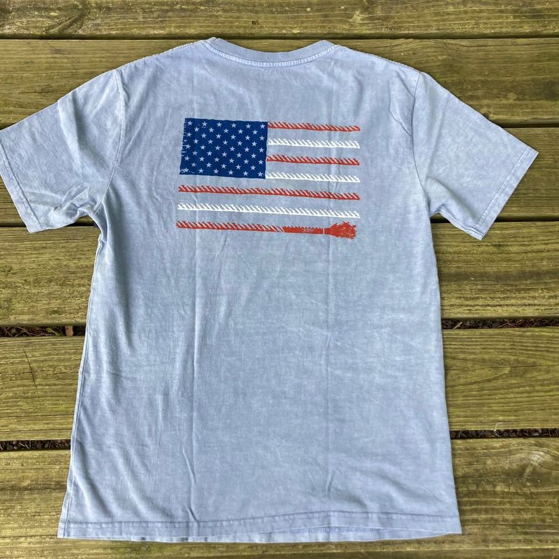 HOOEY &quot;LIBERTY ROPER&quot; TEE DENIM W/FLAG