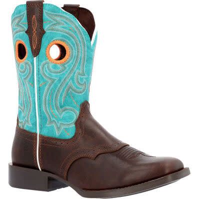DURANGO® WOMEN&#39;S WESTWARD HICKORY TURQUOISE WESTERN BOOT
