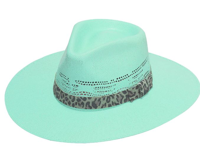 T7850433 BLUE PINCH FRONT LEOPARD BAND