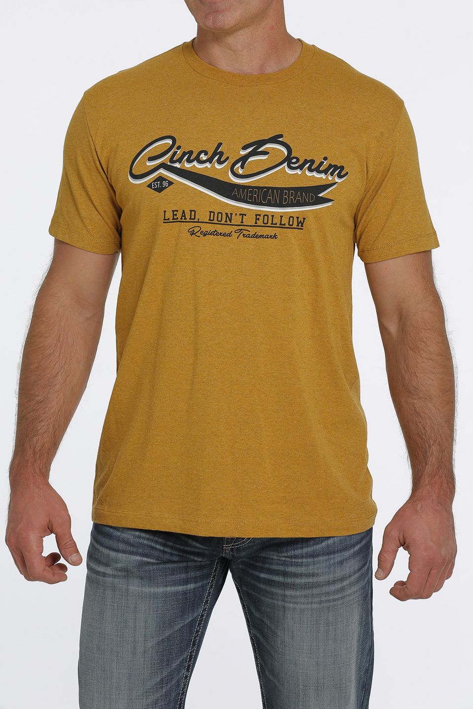 &quot;LEAD DON&#39;T FOLLOW&quot; TEE GOLD
