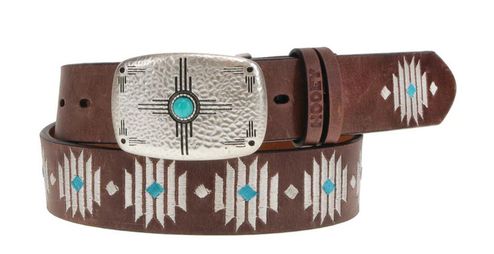 &quot;BLUE DIAMOND&quot; IVORY/TURQUOISE AZTEC BELT