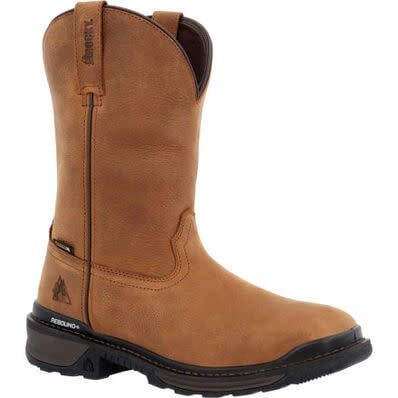 ROCKY RAMS HORN 11&quot; WESTERN BOOT BROWN