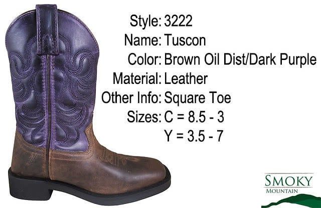 SMOKY MOUNTAIN GIRLS TUCSON BROWN DISTRESS/DARK PURPLE SHAFT