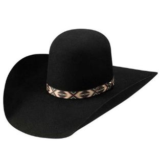 HOOEY ROUGHNECK 4X OVAL WOOL BLACK HAT