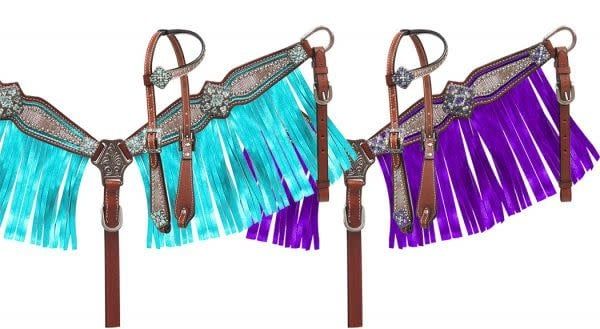 SHOWMAN PONY HEADSTALL/BREAST COLLAR SET HOLOGRAPHIC