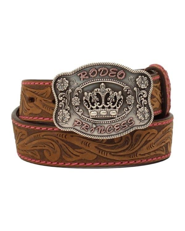 ANGEL RANCH GIRLS FLORAL STITCH &quot;RODEO PRINCESS&quot; BELT