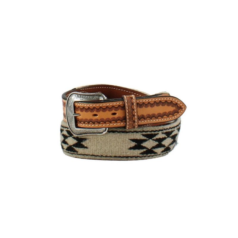 3D WESTERN TOOLED SUNRISE WOVEN BLANKET BELT