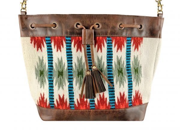 KLASSY COWGIRL WOOL SADDLE BLANKET BUCKET BAG