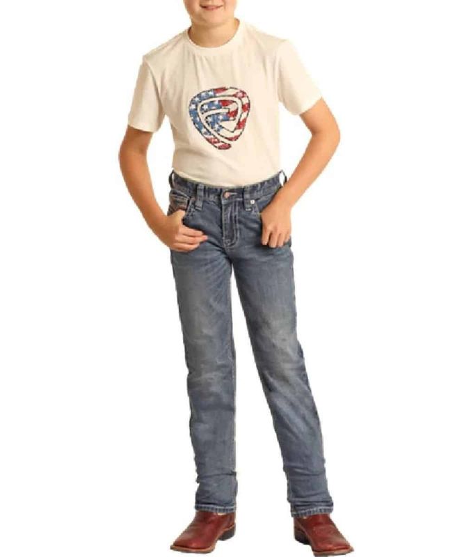 ROCK &amp; ROLL BOY&#39;S REVOLVER MEDIUM VINTAGE STRAIGHT LEG JEAN