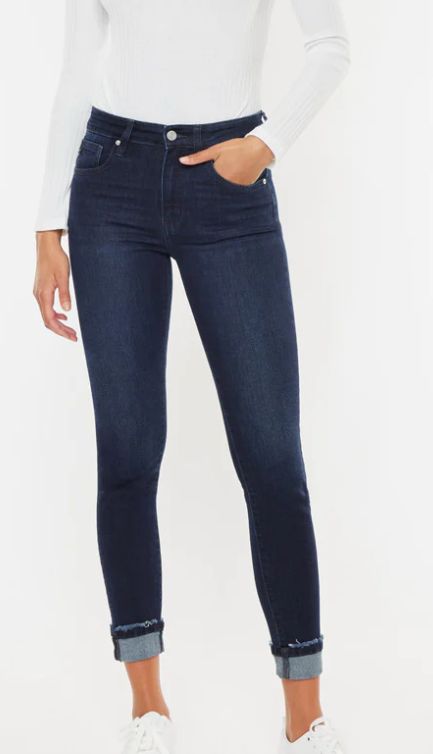 KANCAN WOMEN&#39;S ALAMEDA HIGH RISE DARK WASH SKINNY JEAN