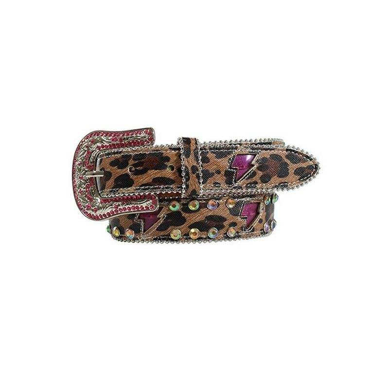 ANGEL RANCH GIRLS LEOPARD PRINT LIGHENING BOLT BELT