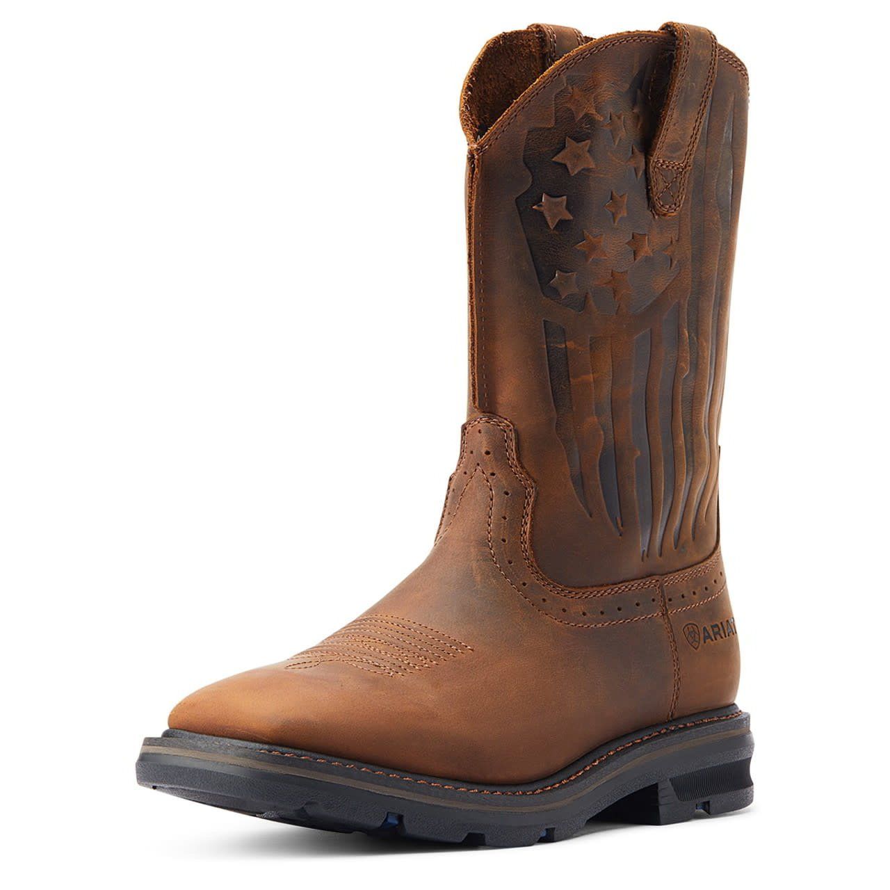 ARIAT MEN'S SIERRA SHOCK PATRIOT DISTRESSED BROWN BOOT