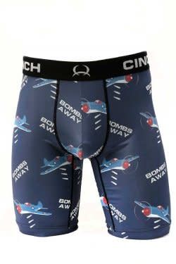 CINCH MENS 9&quot; &quot;BOMBS AWAY&quot; BLUE BOXER BRIEF