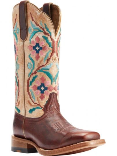 10044542 ARIAT WOMEN&#39;S FRONTIER DANIELLA TAN 13&quot; COWGIRL BOOTS