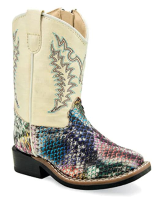 OLD WEST TODDLER GIRLS  GLITTERY SNAKE PRINT BOOTS