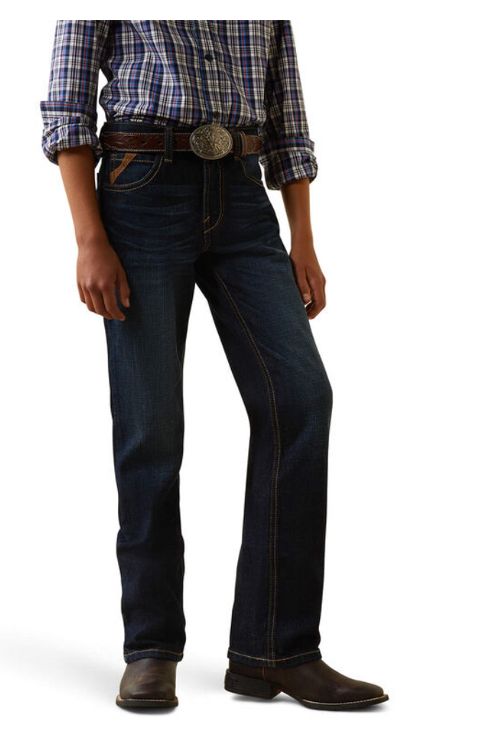 ARIAT BOYS B5 TREVOR SLIM STRAIGHT JEAN IN MINERAL BLUE