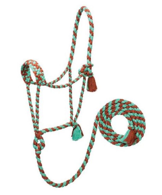 ECOLUXE BRAIDED ROPE HALTER WITH 8&#39; LEAD