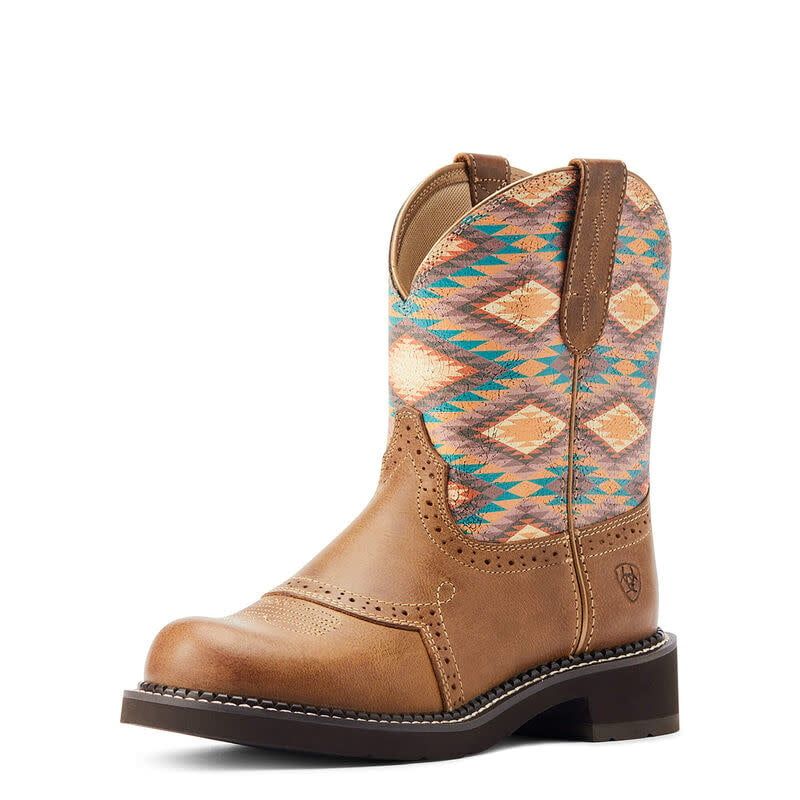 ARIAT WOMEN&#39;S FATBABY FARRAH TAN/AZTEC BOOT