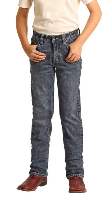 HYBD1RR1IG  ROCK &amp; ROLL BOY&#39;S ROPE STITCH REVOLVER BOOT CUT JEANS
