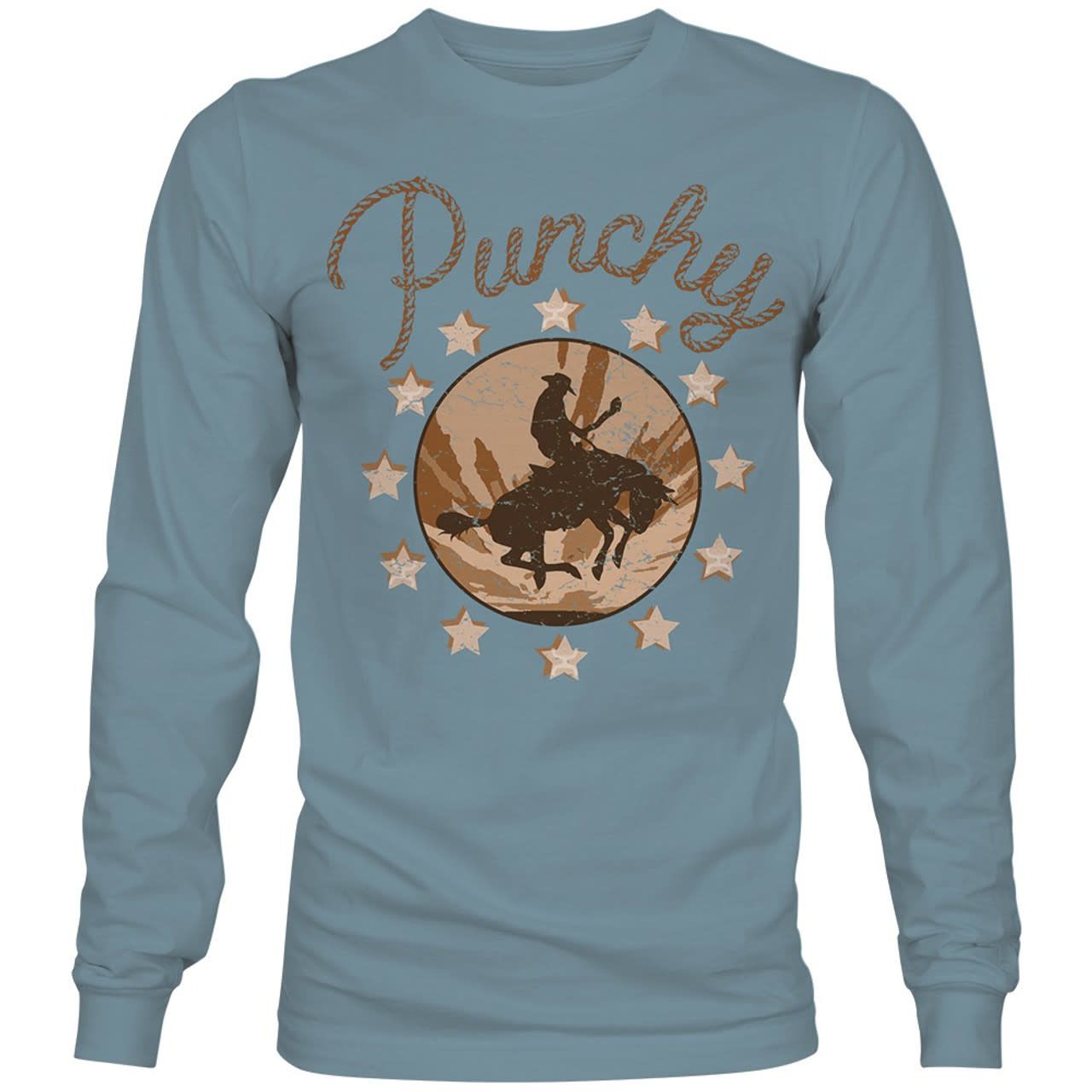 HT1560-DE-Y HOOEY GIRLS &quot;PUNCHY&quot; DENIM L/S TEE